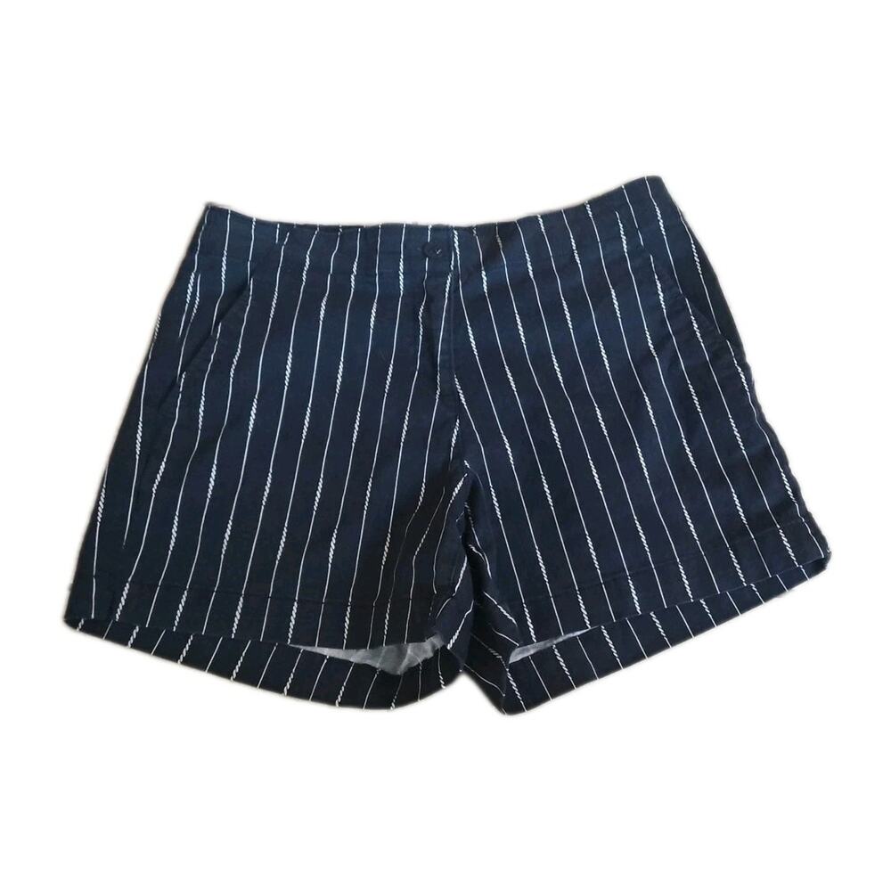 Nautica Shorts Womens Size 8 30X5 Navy Rope Print Stretch Chino